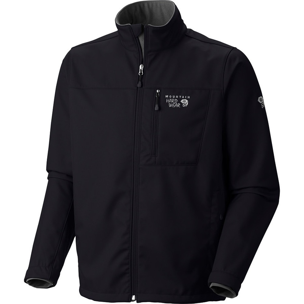 Mountain Hardwear Mens Black Softshell Full Zip Jacket Large